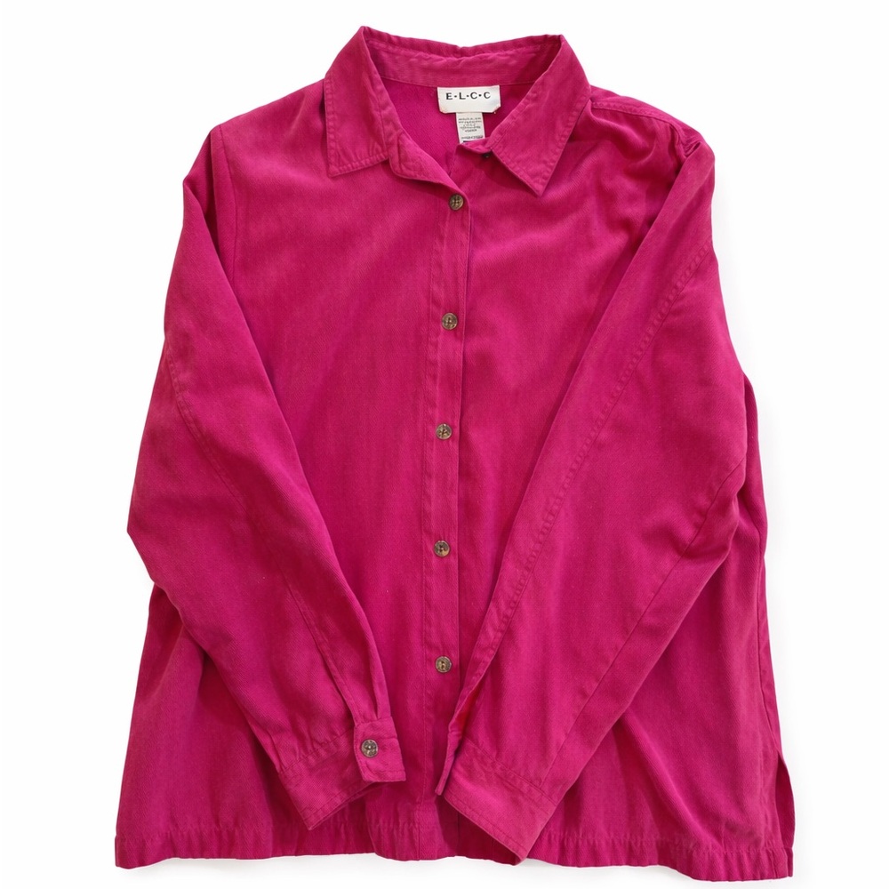 ELCC Suede Button-Down Shirt Jacket pink size XL